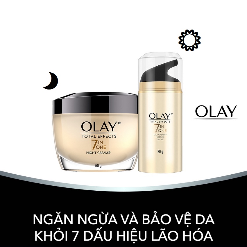 Kem dưỡng da Ban ngày SPF 15/ Ban đêm 7IN1 Olay Total Effects 50gr Glam Beautique