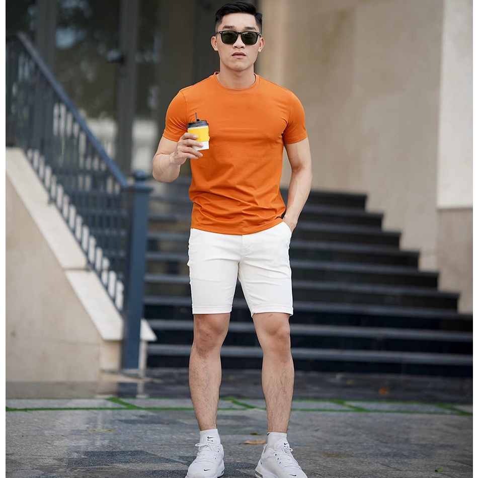 Áo Thun Nam cổ tròn vải thun cotton 4 chiều cao cấp đẹp dày dặn, thoáng mát không xù lông_ACT218