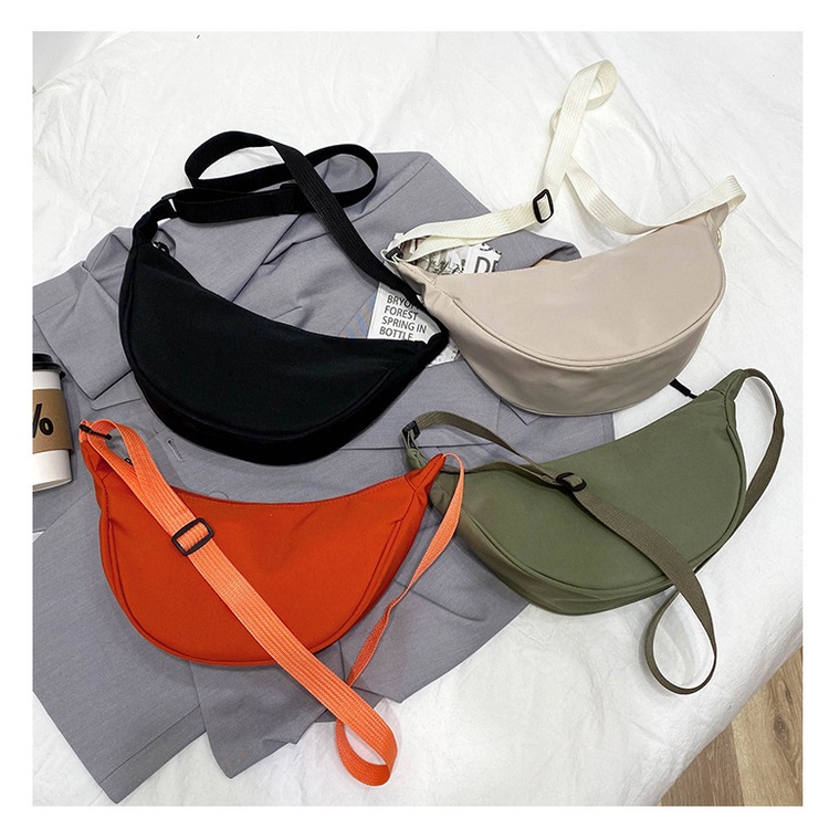 Túi đeo chéo nữ, túi bao tử chống thấm nước màu