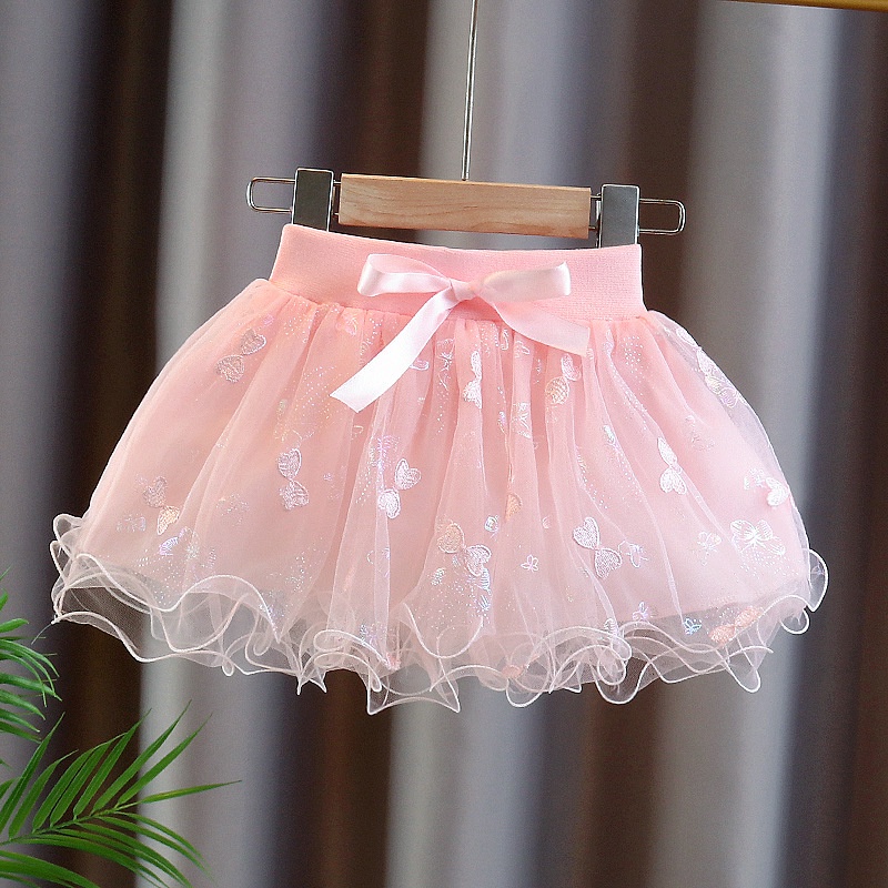 Chân váy tutu vải voan công chúa từ 8-23kg đính kim tuyến và thêu bướm bồng bềnh xòe tôn dáng mã C6