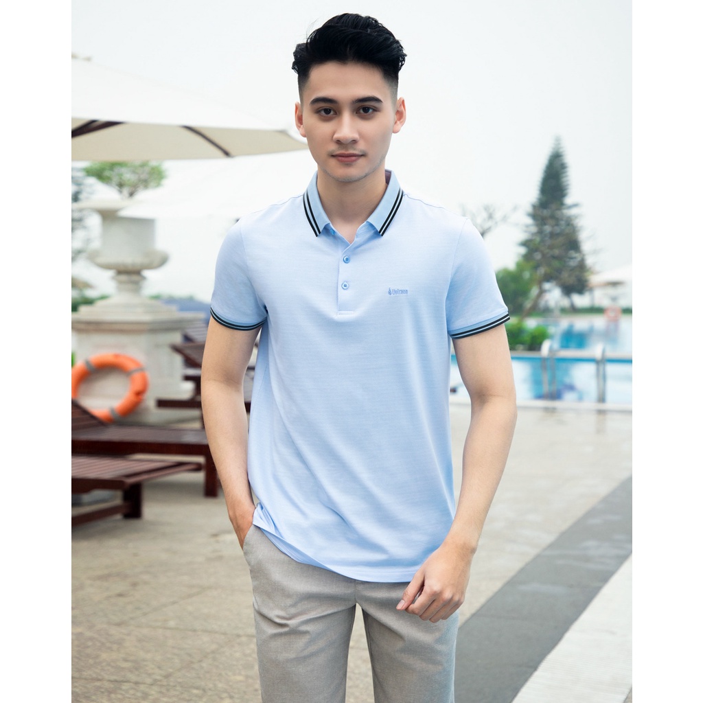 Áo Polo Nam Cotton Mercerized 1014 Cao Cấp Thoáng Mát Màu Xanh Da Trời - Vulcano