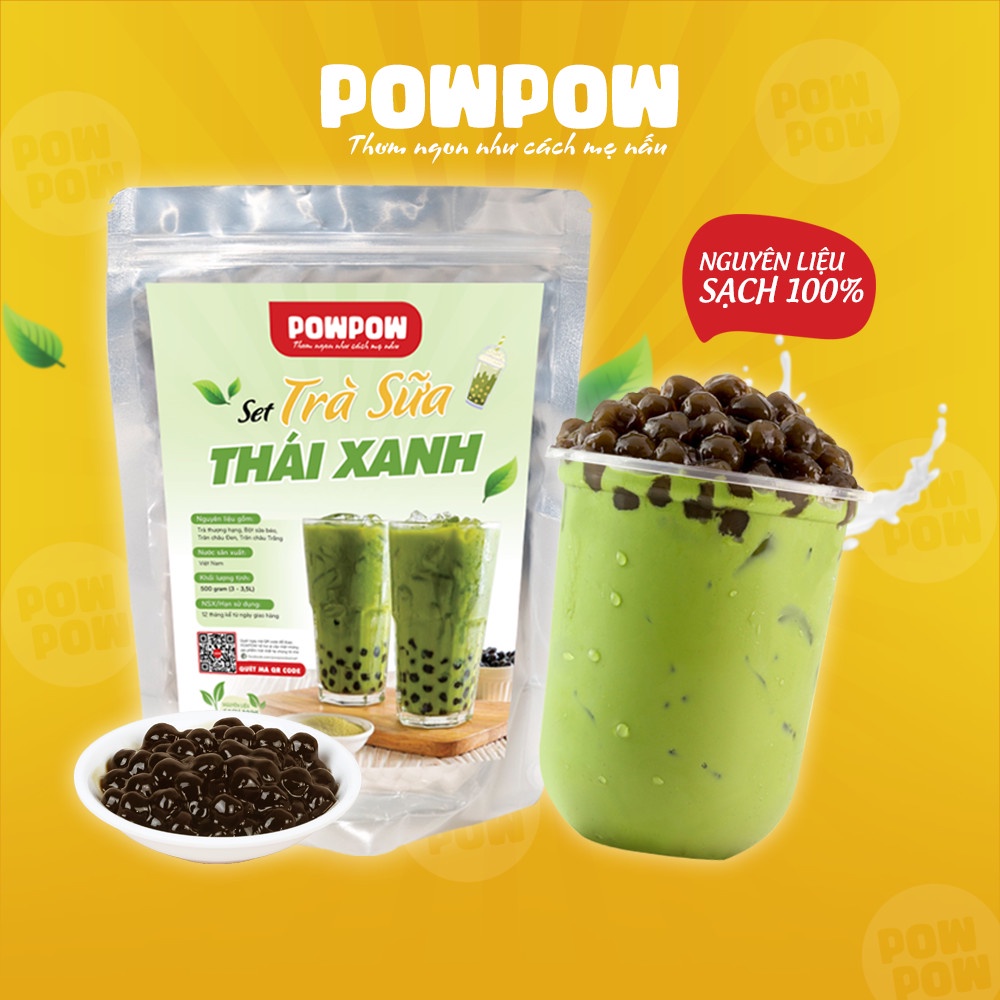 Set trà sữa KHÔNG CÓ TRÂN CHÂU vị Thái Xanh Thái Đỏ Phúc Long thơm ngon dễ uống POWPOW