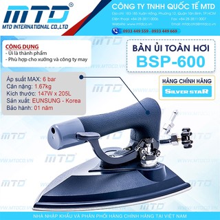 Bàn ủi toàn hơi BSP-600 SILVER STAR - Hàng chính hãng