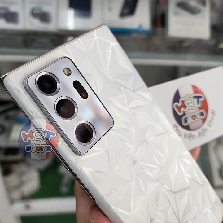 Miếng dán mặt lưng 3D vân kim cương cho Samsung Note 20 Ultra  trong suốt
