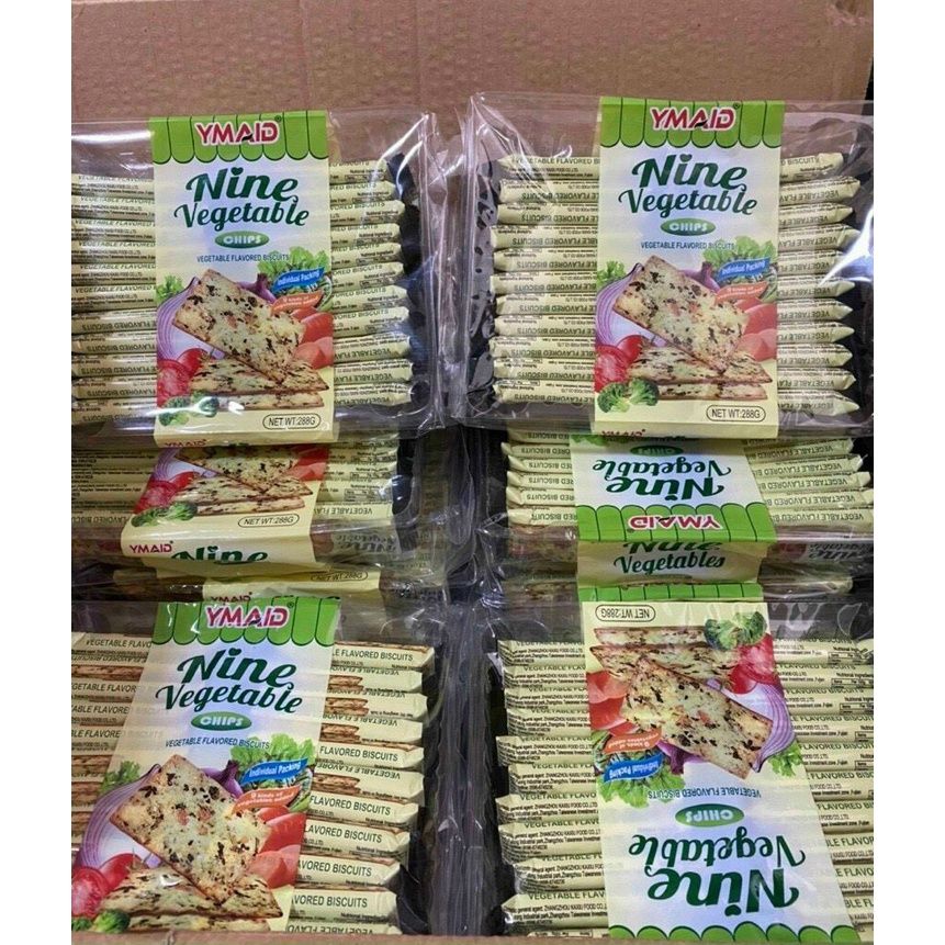 Bánh quy vị rau củ và phomai Ymaid/ Super Viviga HongKong 288g, bánh ăn kiêng, bánh cho người tiểu đường date mới