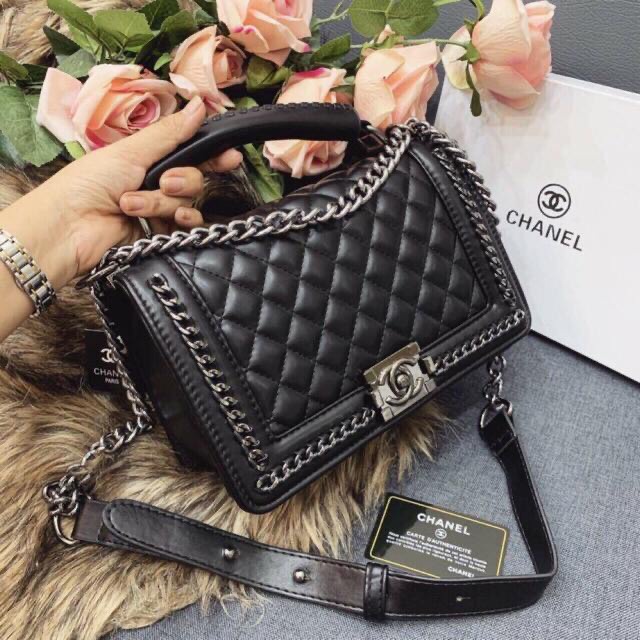 Túi Chà neo boy viền xích da Mềm 20-25cm có quai xách UY TÍN - CHẤT LƯỢNG