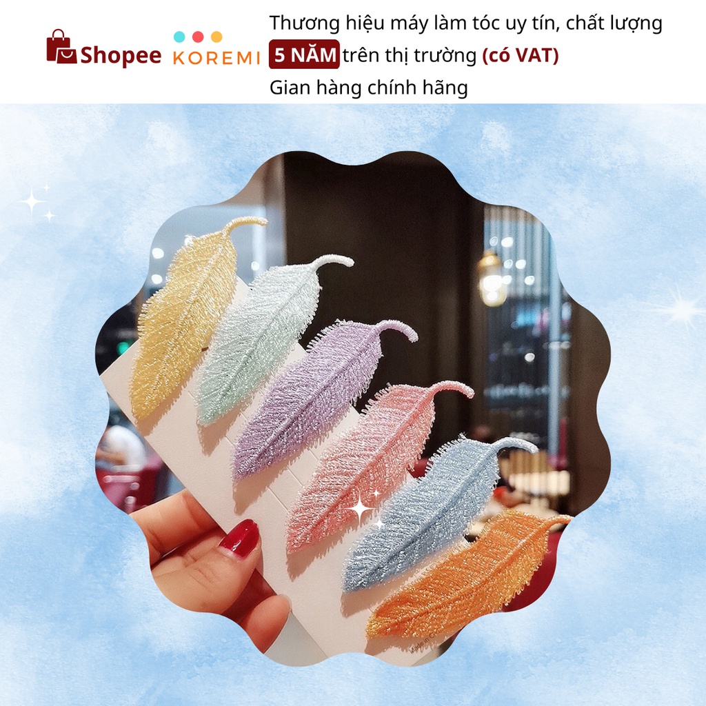 Kẹp tóc hình chiếc lá sắc màu style Hàn Quốc