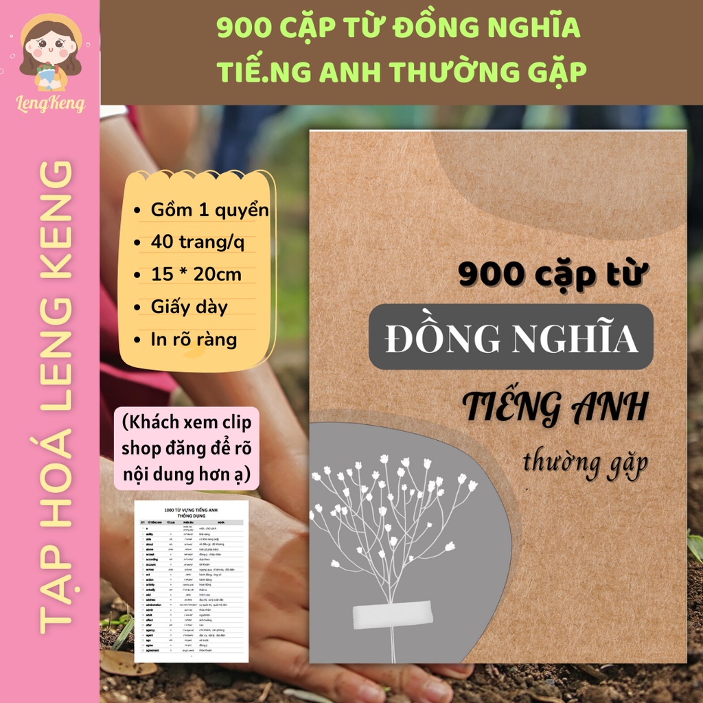 🍭900 cặp từ đồng nghĩa tiế.ng Anh thường gặp