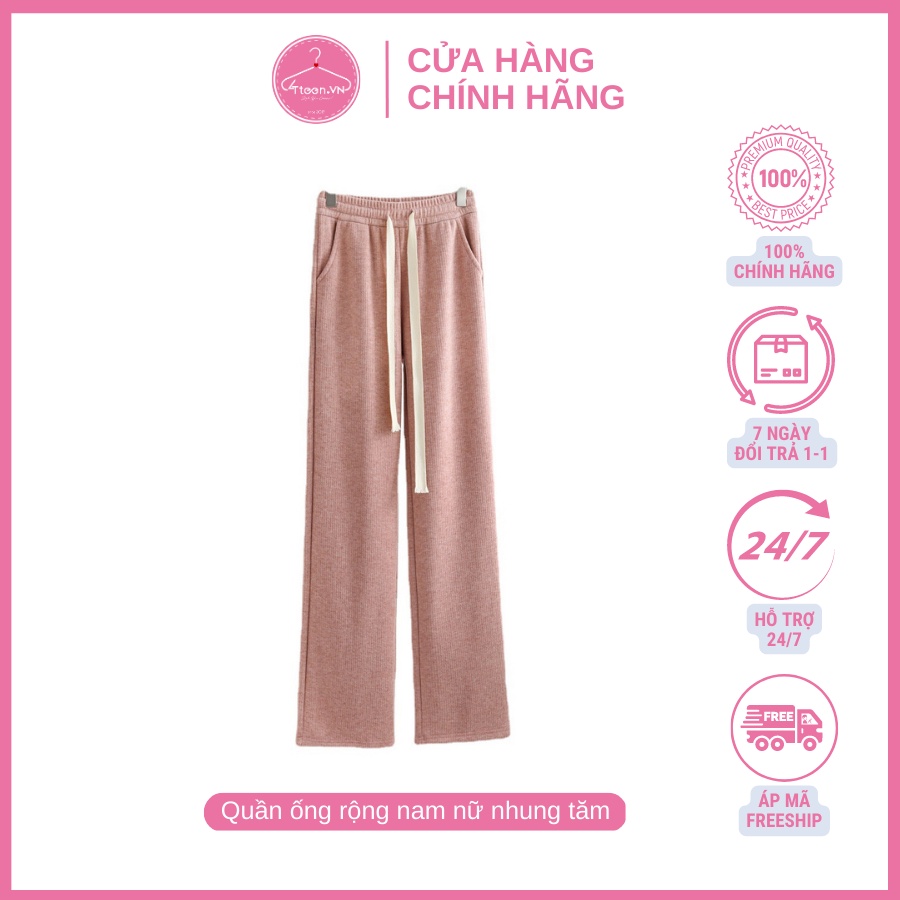 Quần ống rộng nam nữ nhung tăm,Quần Jogger ống xuông Unisex phong cách