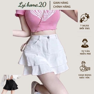 Chân váy kaki 2 tầng Lyihome dày dặn, chuẩn form, đủ 2 màu cực xinh