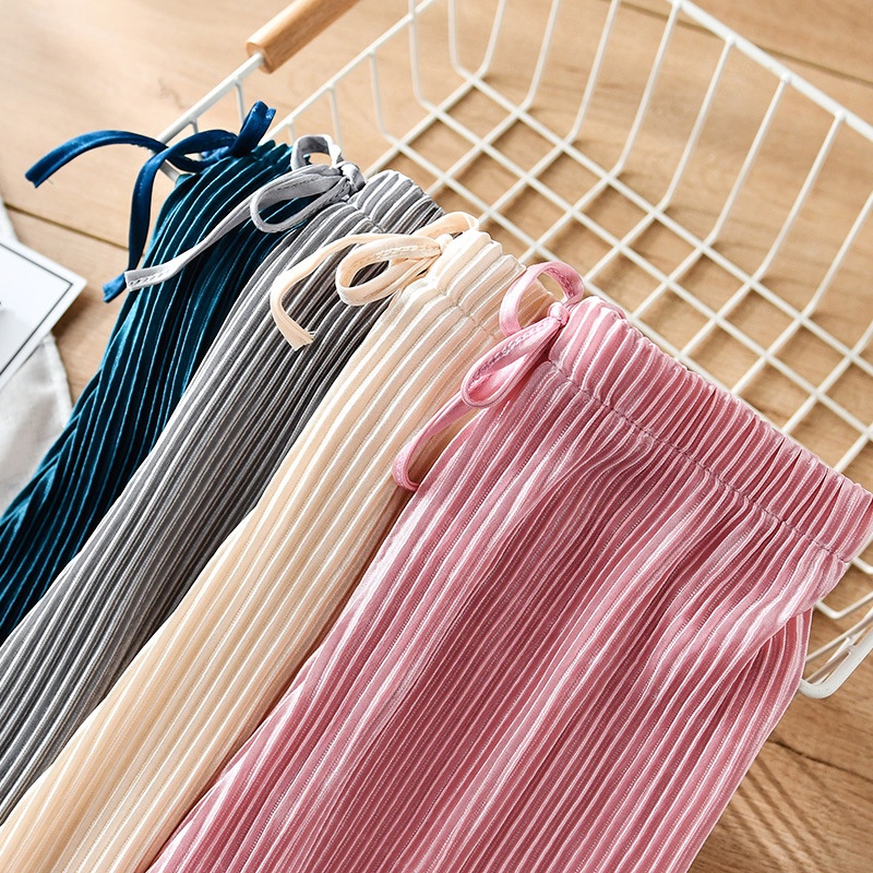 Sun baby Quần Dệt Kim Mỏng Thoáng Khí Mùa Hè Phiên Bản Mới Hàn Quốc Cho Nữ