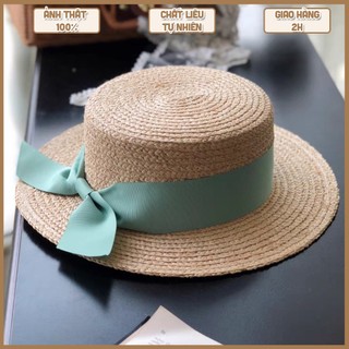 Mũ cói đi biển chất liệu cói raffia CAO CẤP dáng gaucho