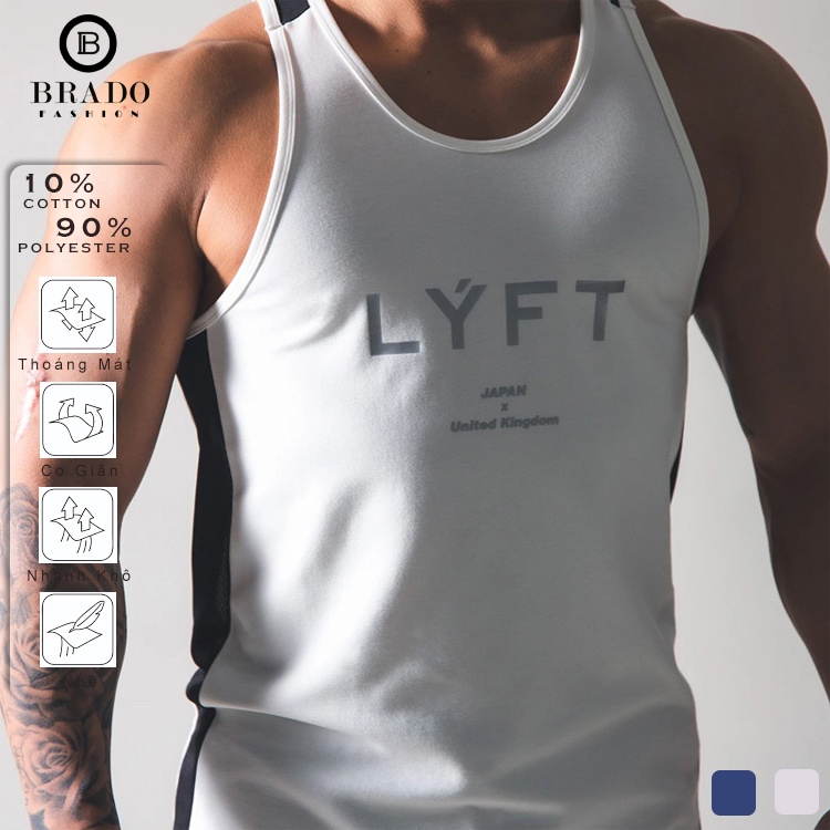 Áo Thun Ba Lỗ Nam Thể Thao, Tập Gym LYFT-A01WH