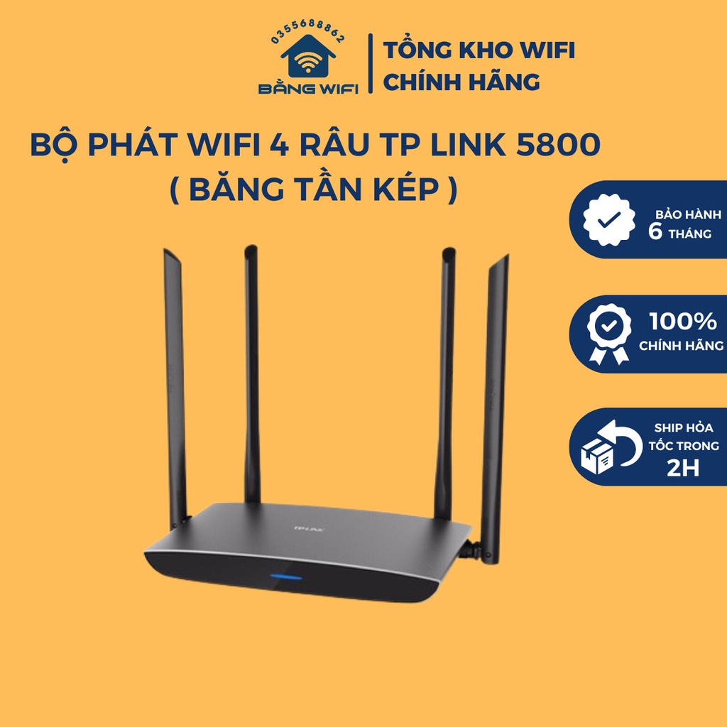Bộ phát Wifi 4 râu 5800 Tplink chính hãng