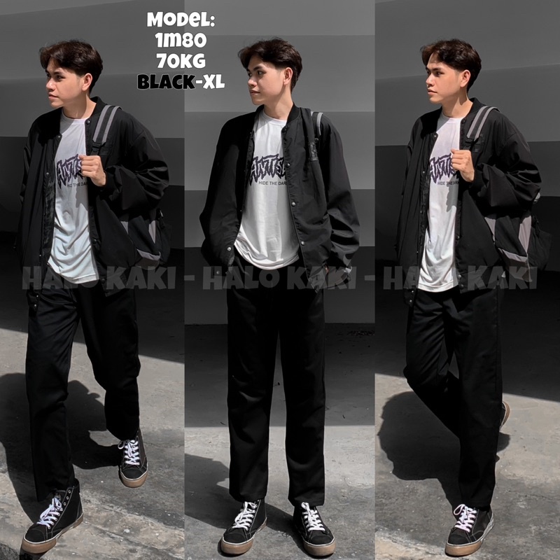 QUẦN KAKI BAGGY  UNISEX ỐNG SUÔNG LƯNG THUNG CO DÃN HALO -