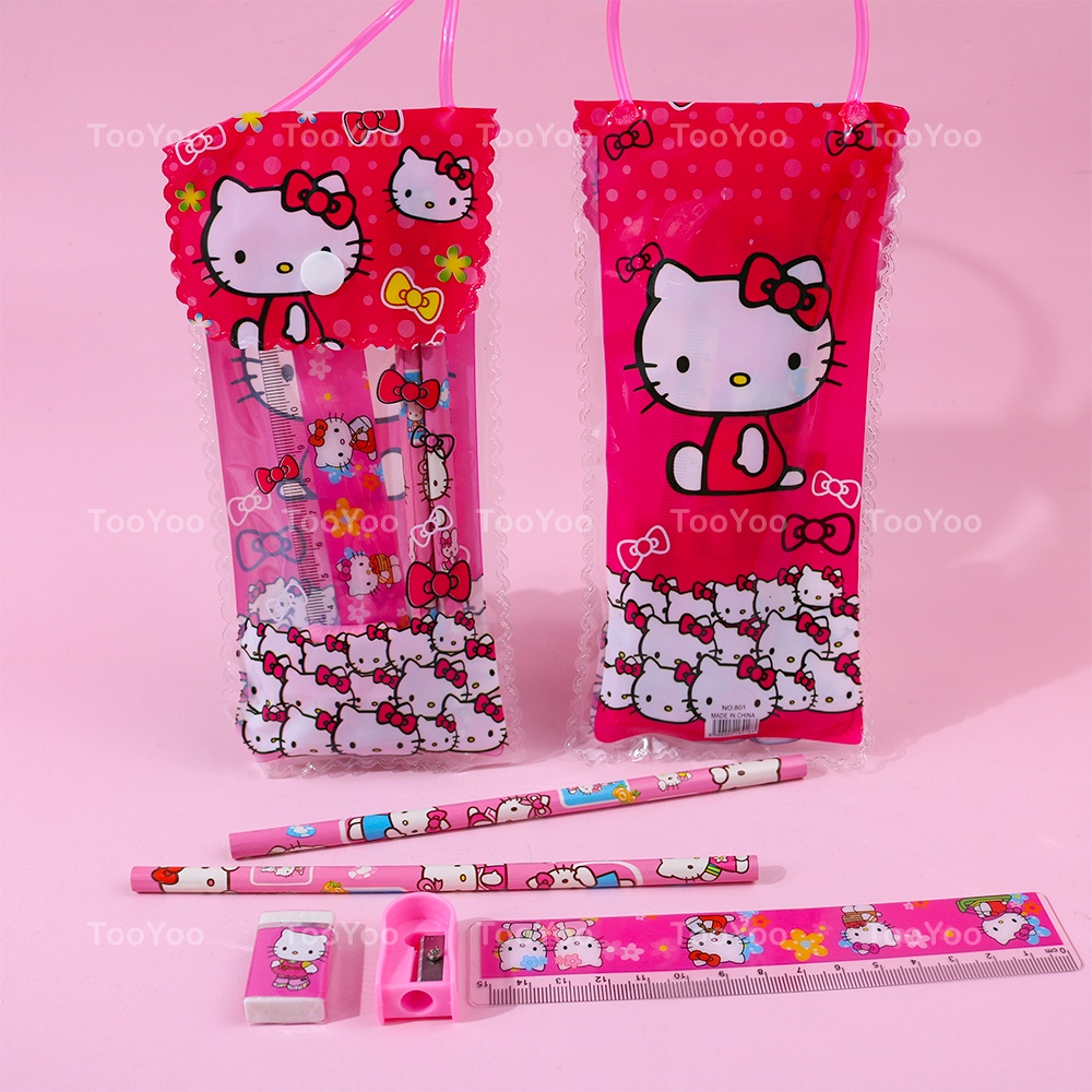 Set dụng cụ học tập Hello Kitty kèm túi dễ thương cute HK0035