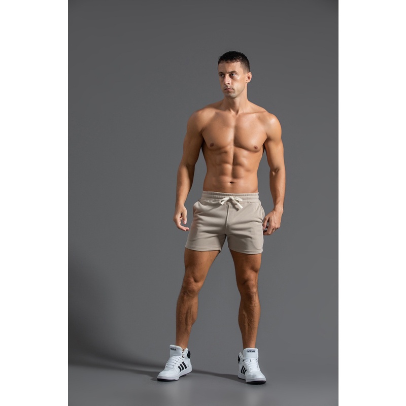 Quần short thể thao tập gym, quần đùi nam basic chất vải nỉ da cá khô thoáng thoải mái