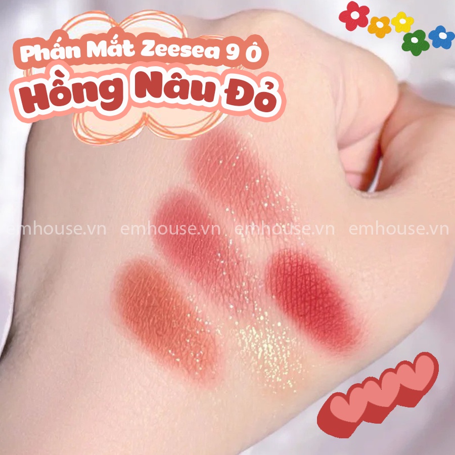 Bảng Phấn Mắt 9 ô ZEESEA Tông Hồng Nâu Đỏ Cá Tính Rose Garden  Alice In Wonderland Eyeshadow Palette