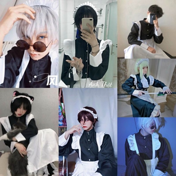 Maid Bộ Cosplay dành cho cả Nam Nữ  Full phụ kiện