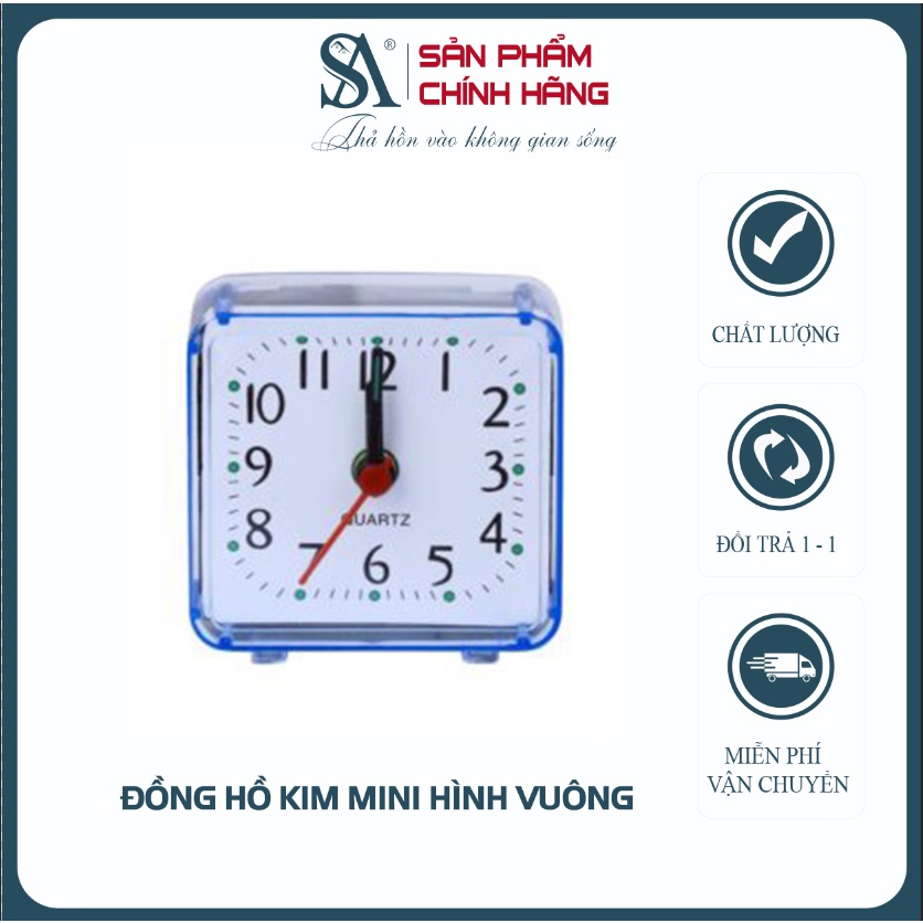 Đồng hồ kim để bàn mini hình vuông