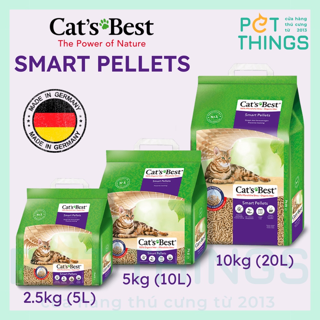 CÁT GỖ vệ sinh CAT'S BEST (Đức) không vón cục COMFORT cho mèo 4.3kg (10L)