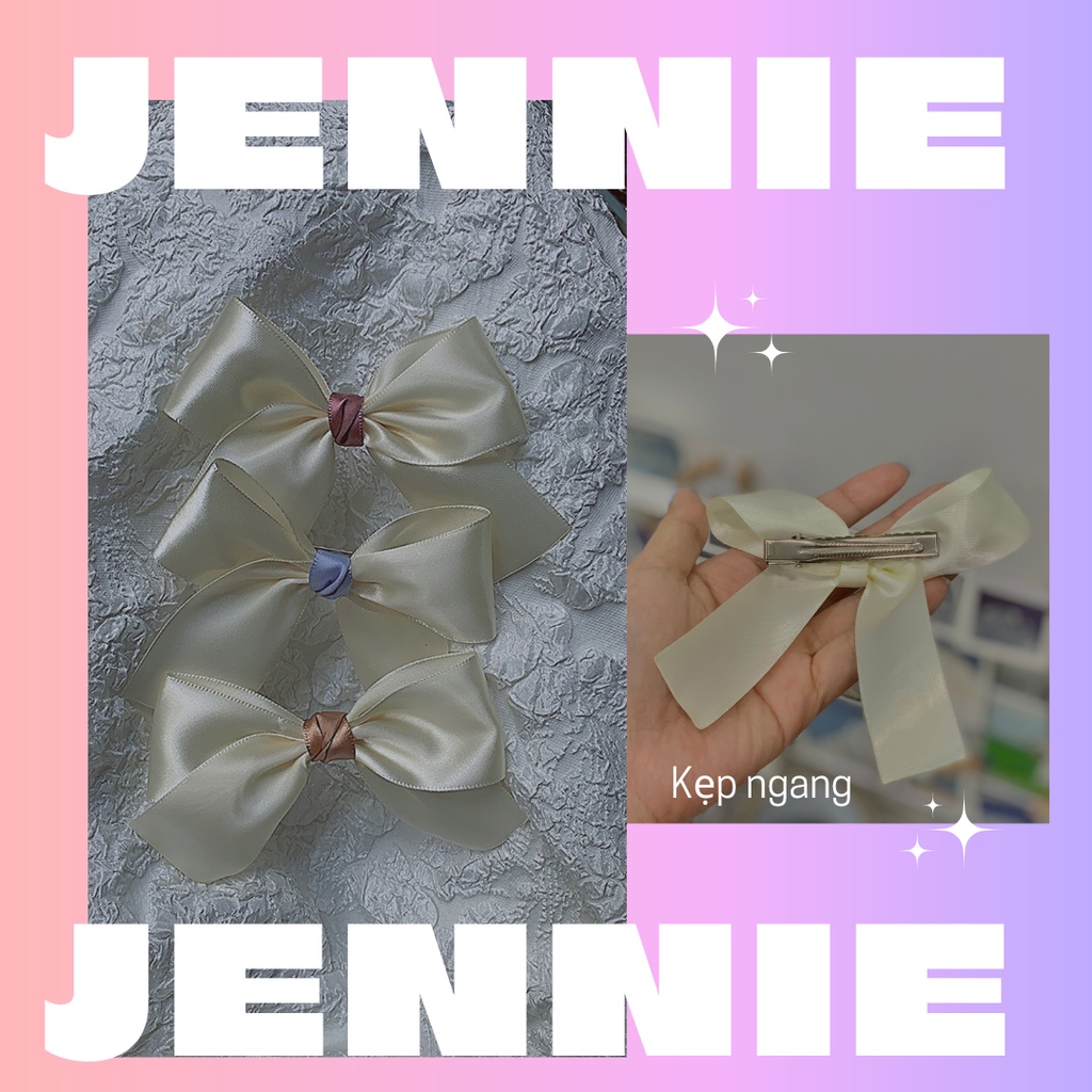 [Nơ Handmade]: Jennie - Nơ kẹp tóc ruy băng