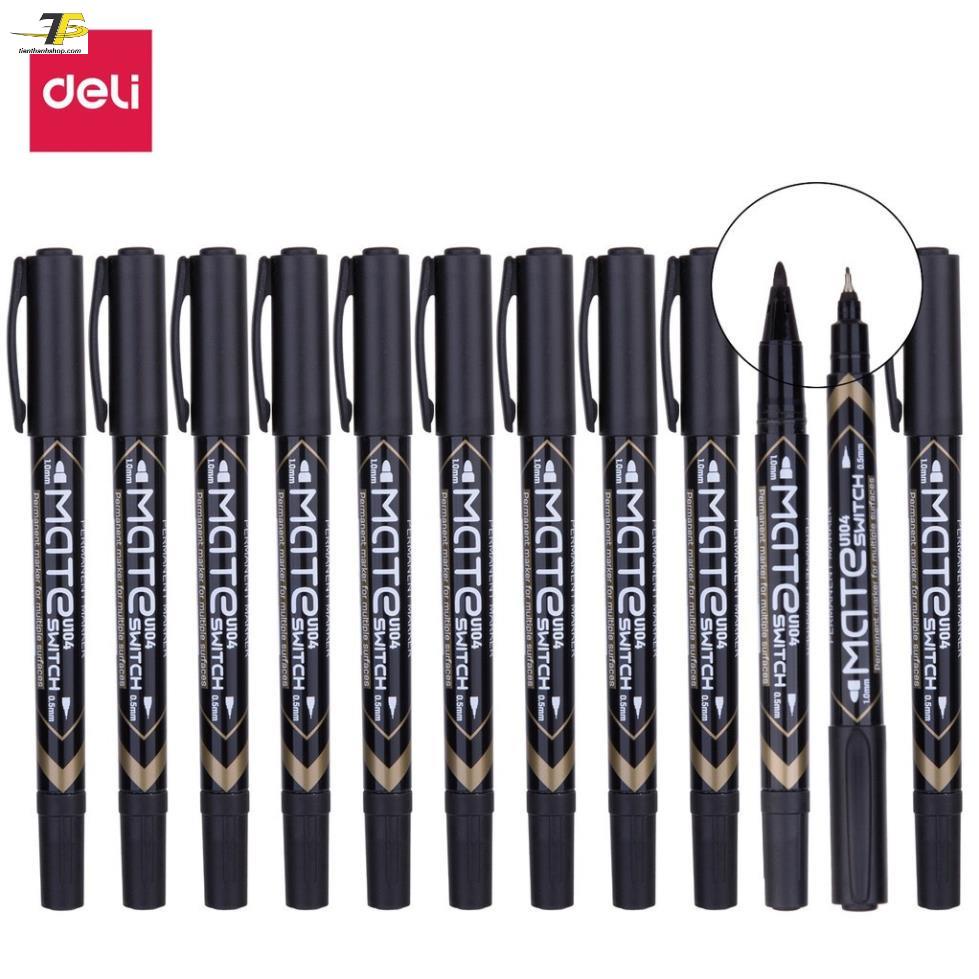 12 cây Bút lông dầu 2 đầu Mate Deli EU10420 / EU10430 / EU10440