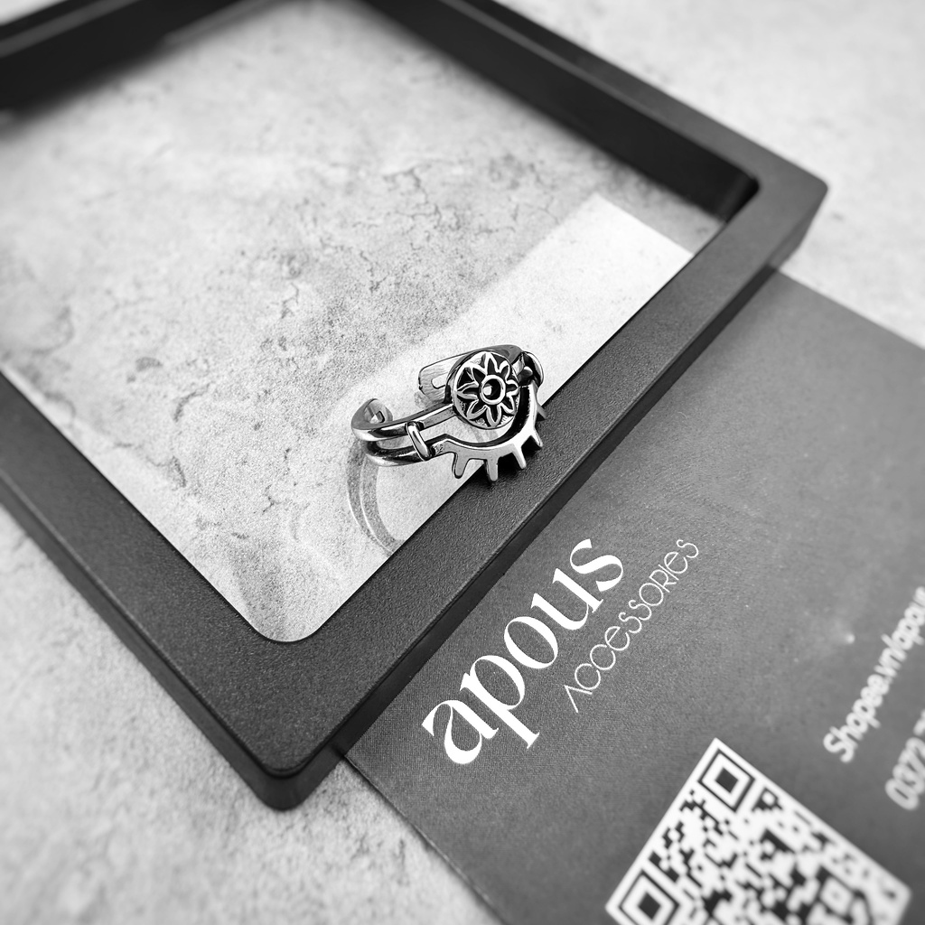 Nhẫn nam nữ Gothic Style Freesize N077 - Thép Titan - Phụ kiện trang sức Unisex Apous