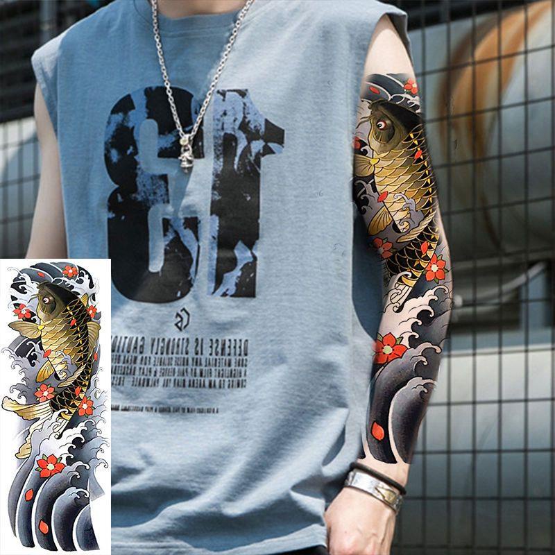 ☽ HOT- Hình Xăm Chống Thấm Nước Dán Prajna Geisha Nam Nữ Chân Thực Và Bền Màu Hoa Lớn Cánh Tay Full Cánh Tay