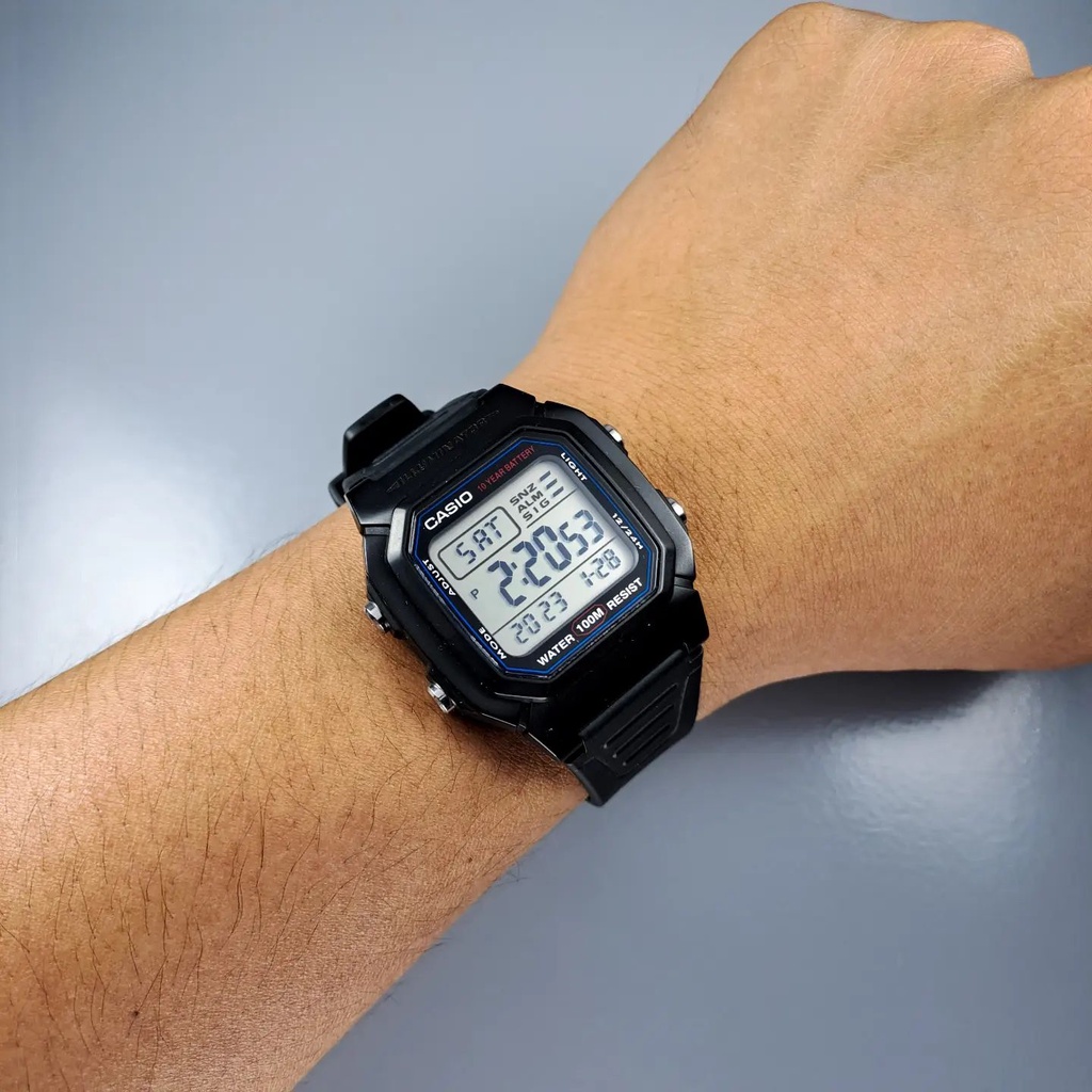 Đồng hồ Casio nam điện tử W-800H-1AVDF dây cao su chính hãng