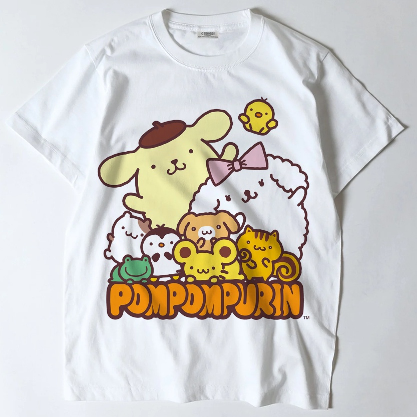 Áo Thun Hoạt Hình Pompompurin Nhật Bản Dễ Thương Unisex Nam Nữ