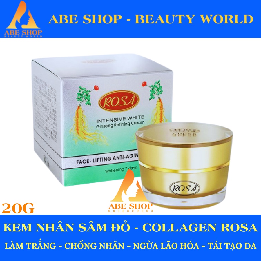 KEM ROSA NHÂN SÂM ĐỎ - ROSA INTENSIVE WHITE GINSENG REFINING CREAM 20G (🇹🇼 🇹🇼 CHÍNH HÃNG)