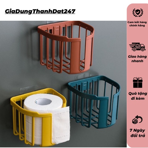 Giỏ Đựng Giấy Vệ Sinh Dán Tường - Giỏ Treo Tường Đựng Khăn Giấy Phòng Tắm Phòng Bếp - T18