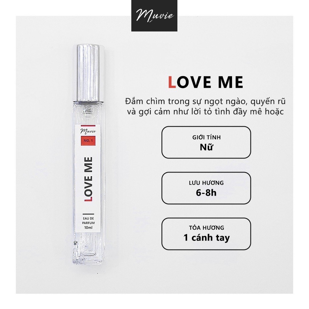 Nước hoa nữ thơm lâu MUVIE Love Me 10ml ngọt ngào, gợi cảm, hiện đại