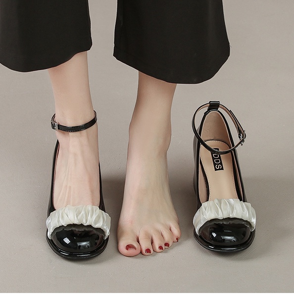 Giày gót thô cao gót giày Mary Jane nữ