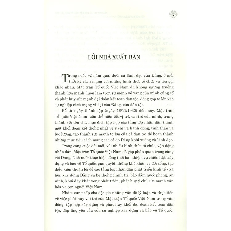 Sách - Phát huy vai trò của Mặt trận Tổ quốc Việt Nam đối với xây dựng khối đại đoàn kết toàn dân tộc trong tình hình...