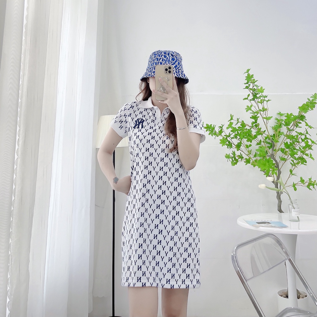 Đầm MLB Hàng xuất đẹp , vải cá sấu mặc mát. form chuẩn mặc lên đẹp