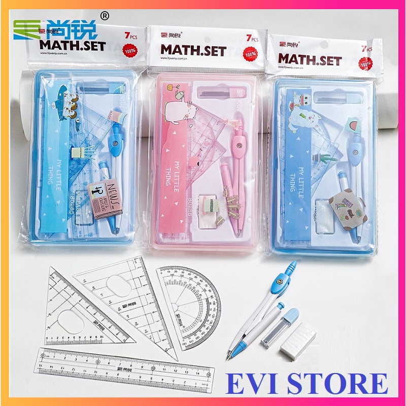 Bộ compa eke 7 món 8025 / Compa chì kim 80255