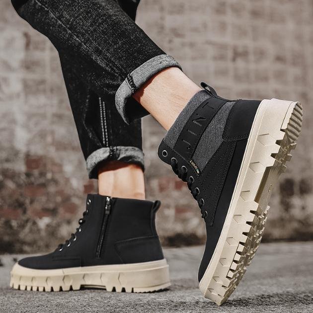 Giày Boot Nam - Combat Boots Thời Trang Đế Cao 2 Màu GN421