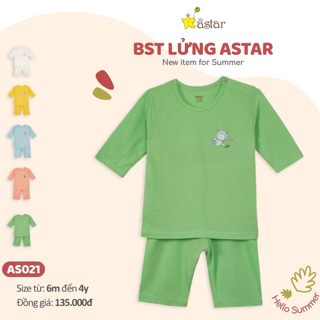 Bộ lửng sợi tre Astar Organic mùa hè cho bé