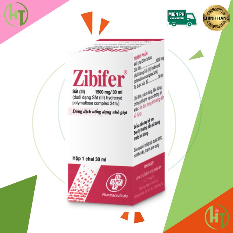 Bổ sung sắt và vitamin, ngừa thiếu máu Zibifer Chai 60ml