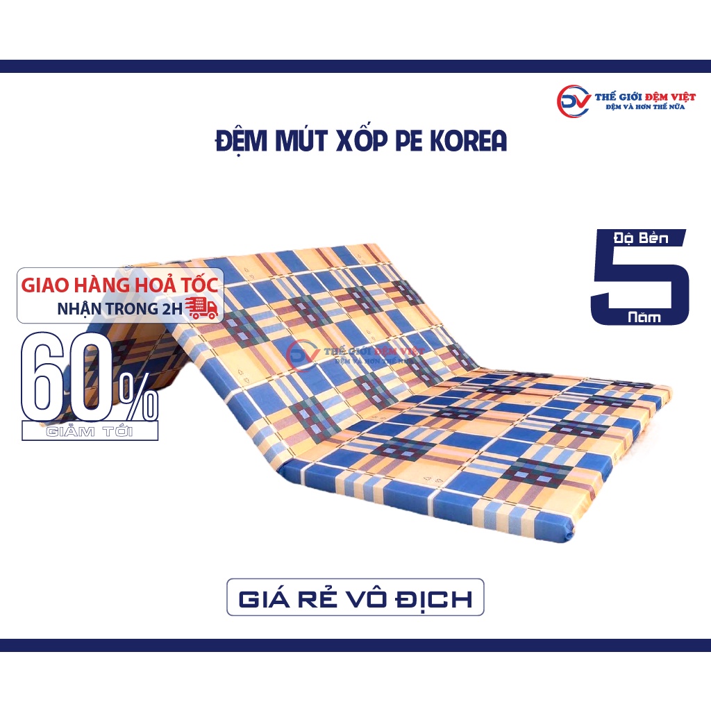 Đệm Sinh Viên, Đệm Mút Xốp PE KOREA Gấp 3 - Rẻ nhất Hà Nội