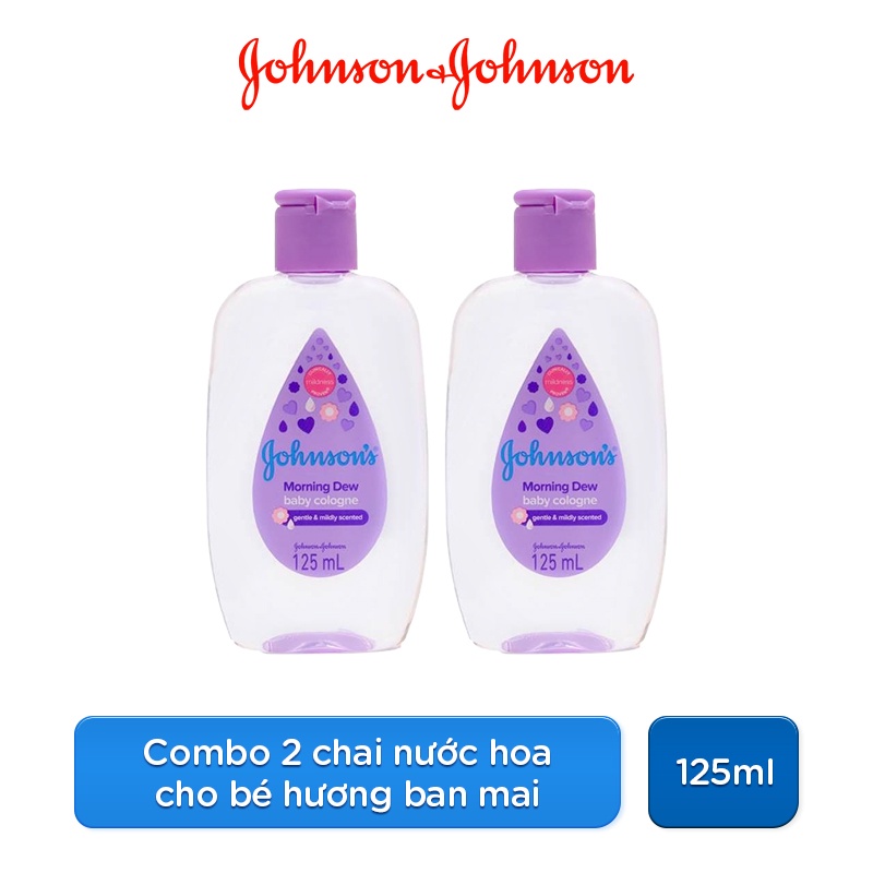 Combo 2 Chai Nước Hoa Cho Bé Johnson's Baby Cologne Hương Ban Mai Morning Dew Baby Cologne 125ml