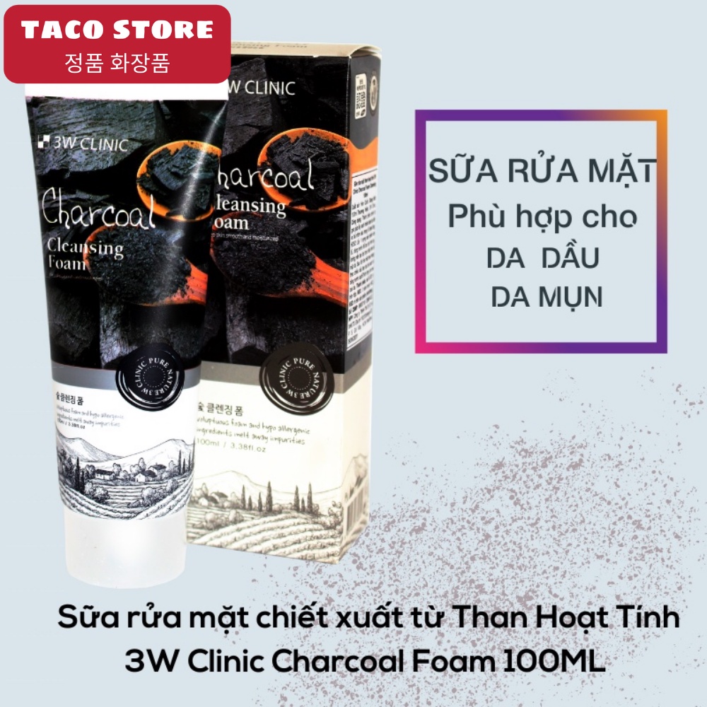 Sữa Rửa Mặt 3W CLINIC Foam Cleansing Hàn Quốc 100ML - Taco Store