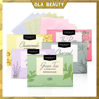 Hộp 100 tờ Giấy thấm dầu  Maycreate cho da dầu, da mụn Ola Beauty A25