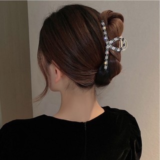 Kẹp tóc càng cua đính đá pha lê chấm đen