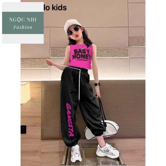 Thời trang trẻ em - Bộ đồ thun HipHop cho bé gái sành điệu - NgọcNhi shop