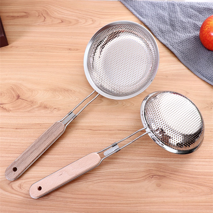 14cm Vợt chao, muôi vớt inox lỗ tròn