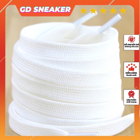 Dây Giày Sneaker Buộc Dây Thể Thao Dây Dẹt Dài 1,2m Màu Đen, Trắng