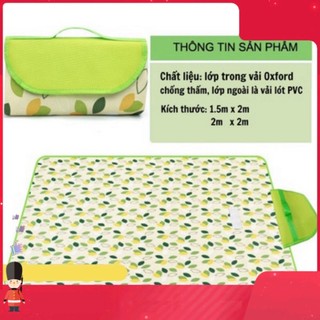 Thảm du lịch picnic gấp gọn, bạt cắm trại dã ngoại chống nước, thảm caro picnic cao cấp nhiều hoa tiết Koraman